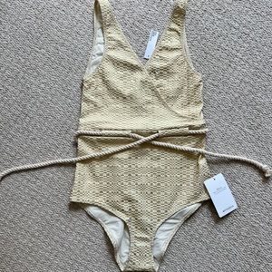 Lisa Marie Fernandez NWT gold swim 2